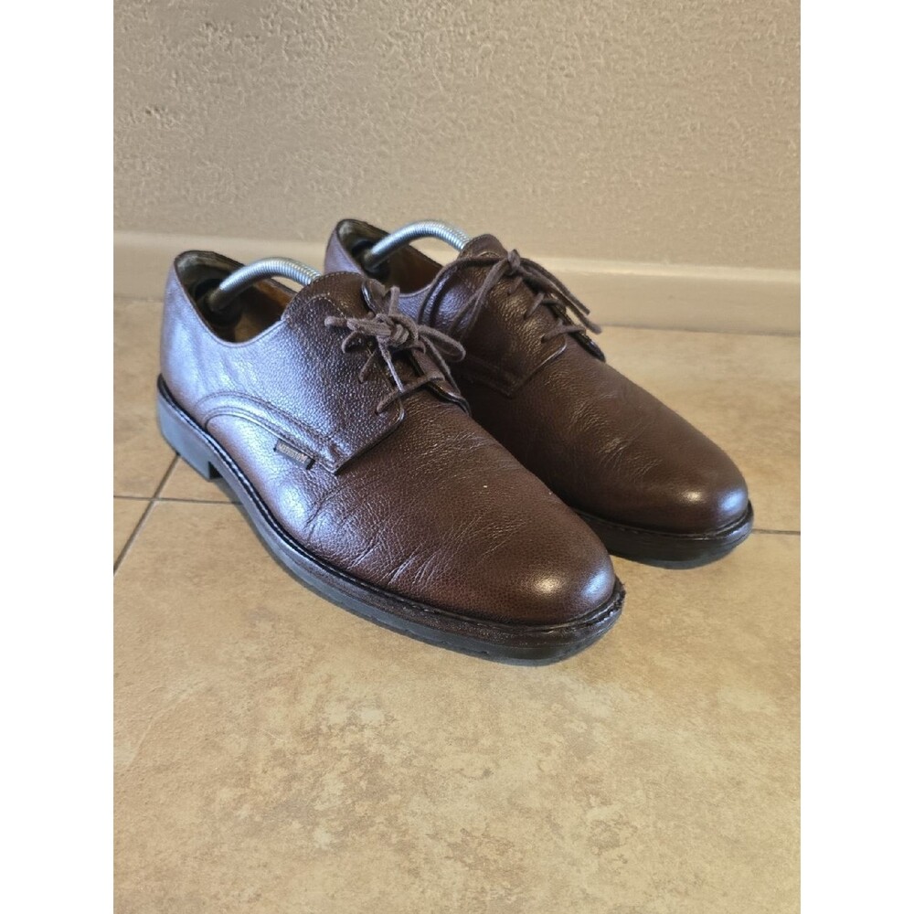 Mephisto Brown Leather Plain Toe Derby Shoes Marlon U.S. 12